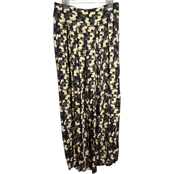 Anthropologie Corey Lynn Calter Wide Leg Pants Floral Black and Cream Medium - Picture 3 of 7